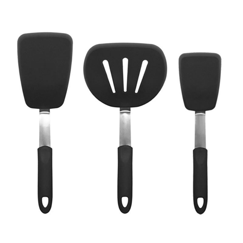 

Ergonomic Grip Silicone Spatula High Heat Resistant Slotted Turner,Easy Cleaning Accessories For Kitchen Use
