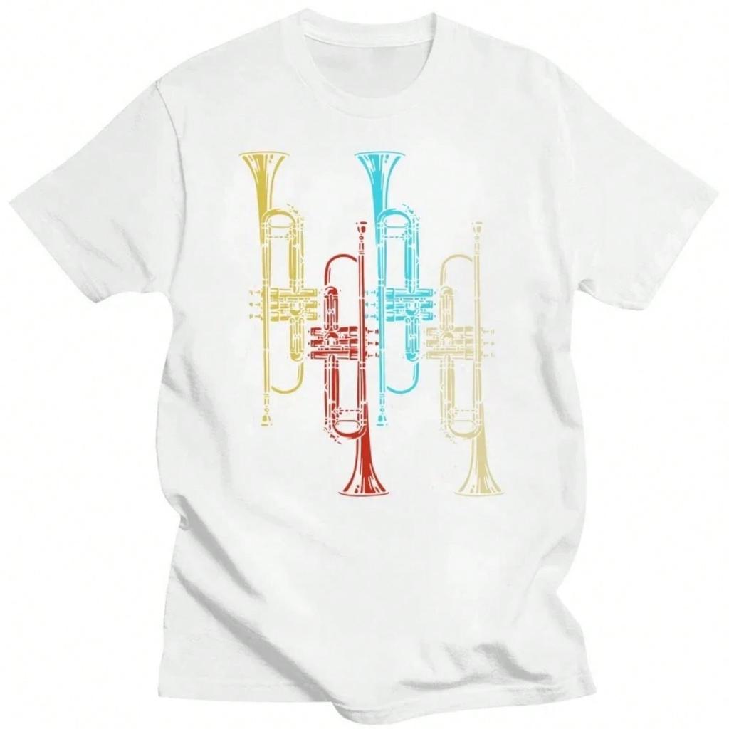 Retro Jazz Music Trumpeter Gifts Trumpet T Shirts Graphic Cotton Streetwear Short Sleeve Birthday Summer T-Shirt unisex Clothing