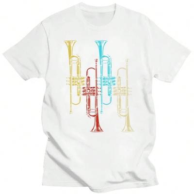 Retro Jazz Music Trumpeter Gifts Trumpet T Shirts Graphic Cotton Streetwear Short Sleeve Birthday Summer T-Shirt Unisex Clothing