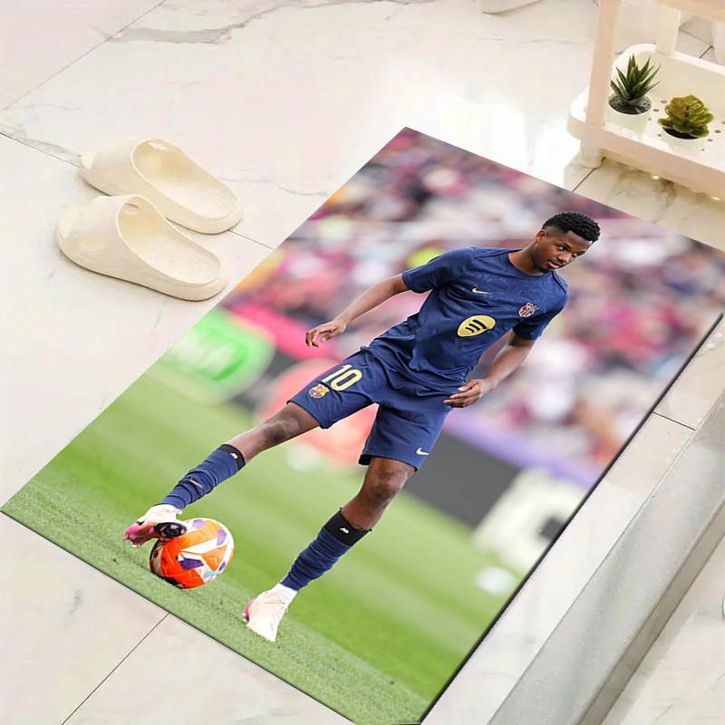 1pc Football Player Action Rug, Office Carpet Indoor Outdoor Entrance Doormat, Non-Slip Soft And Comfortable, Living Room. DT707080
