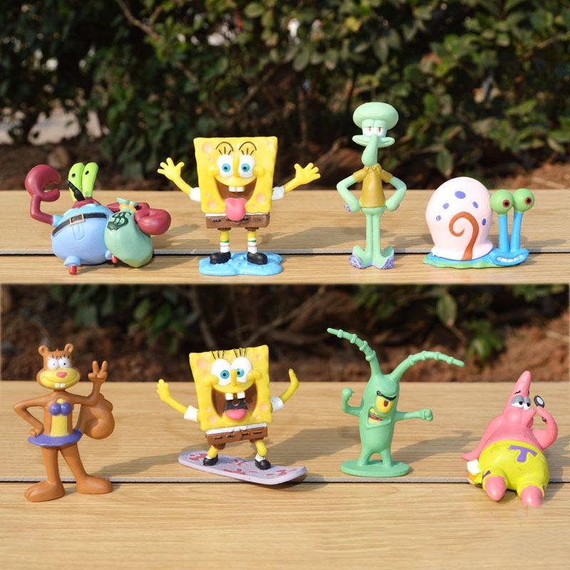Premium 8-teiliges Spongebob Schwammkopf Patrick Star Thaddäus Tentakel PVC Figuren Set