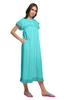 Moomaya Solid Short Sleeve Nightdress For Ladies Button Placket Nightwear