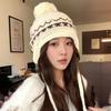 Warm Fair Isle Style Beanies Wool Ear Protection Hat Sweet Printing Knit Cap  Apparel Accessories