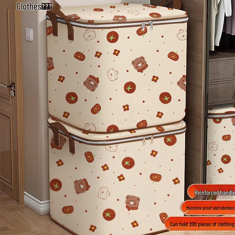 Tomato Bear Large Capacity Non-Woven Fabric Storage Bag for Clothes and Quilts