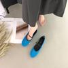 Huge Soft! Spring New Ballet Flats Comfortable Round Head Cow Flip Grandma Shoes Simple Soft Sole Beanie Shoes