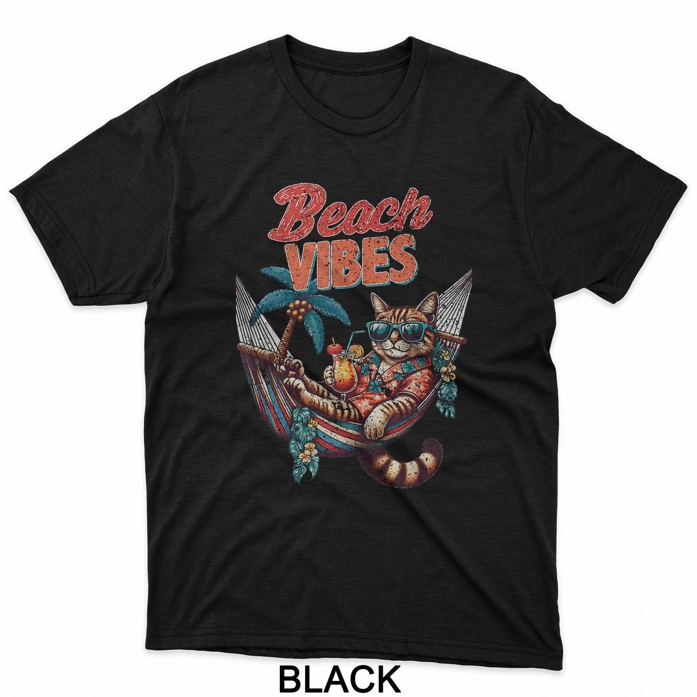 

Summer Vibes Beach Summertime Vacay Cat Lover Beach Vibes T-Shirt 3XL
