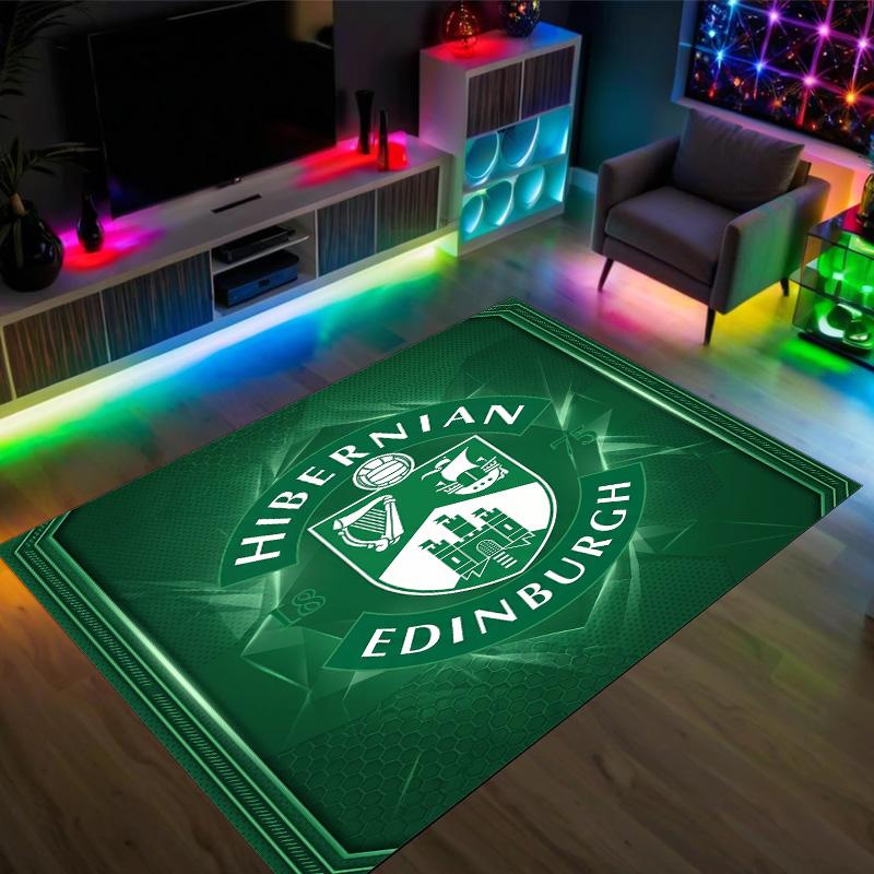 Hibernian FC Design Crystal Velvet Carpet Cozy Non?Slip Printed Rug For Bedroom Living Room Entrance