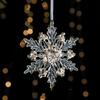 2pcs With Sequins Snowflake Hanging Ornaments Clear Christmas Tree Hanging Ornaments  Shopping Mall
