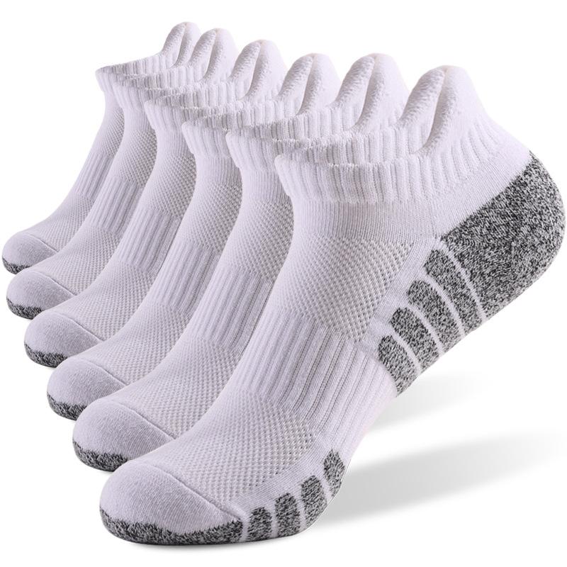 6pairs thickened towel bottom running socks mesh boat socks non-slip breathable sports socks Low cut Men's socks Women's socks