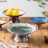 High Foot Tea Tray Dessert Plate Dim Sum Dish Dining Plate Dried Fruit Platter Sushi Plates Cake Stand Snack Tray Fruit Bowl