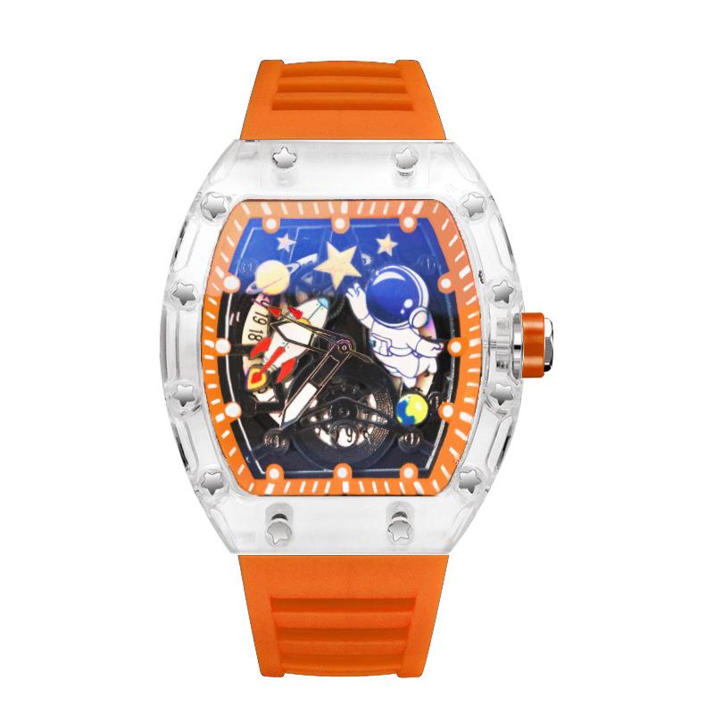 Luxury Skeleton Quartz Watch Men Top Brand Steel Fashion Classic Watch Waterproof Male Astronaut Dial Clock Relogio Masculino