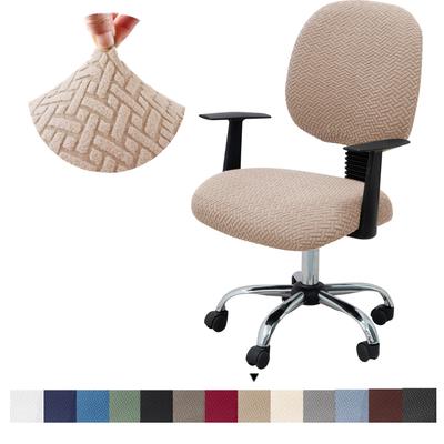 Jacquard-Bürostuhlbezug, wasserabweisend, Stretch-Jacquard, elastische Bezüge, 2-teilig, für Schreibtisch, Computerstuhl, Schonbezug