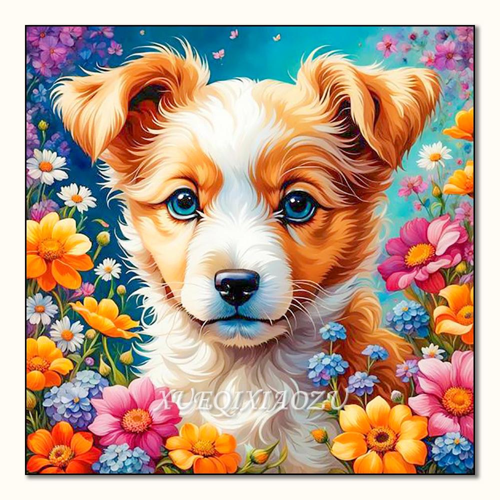 5D Diamond Painting Animal Dog Tiger Cat Cross Stitch Mosaic Kits Home Decoration Wall Stickers DIY Handmade Gift