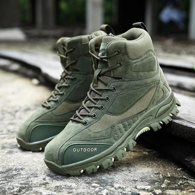 Winter Heren Enkellaarzen, Buiten Leren Enkellaarzen, Heren Werkschoenen, Jacht, Wandelen, Kamperen en Bergbeklimmen Sportschoenen