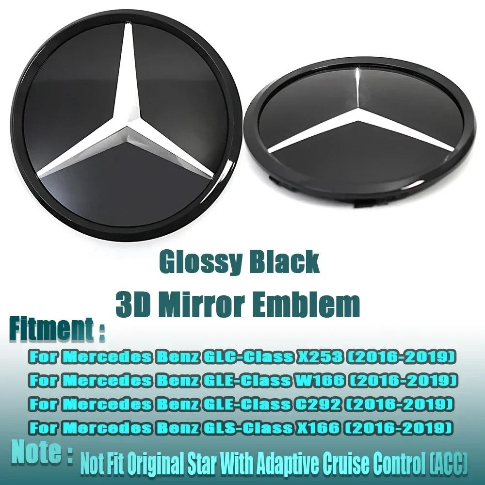 Autoaufkleber Für Mercedes Benz Silberner Rand Neuestes 3D-Stil Emblem Für Mercedes Benz GLC X253 GLE W166 C292 GLS X166 OE-Stil Em