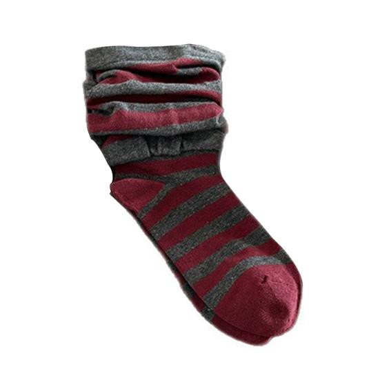 Falsche Doppellagensocken Damen Gestreifte Lässige Stiefelsocken Atmungsaktive Geraffte Slouchy Socken für Street Fashion Alltagsbesorgungen Sportbekleidung