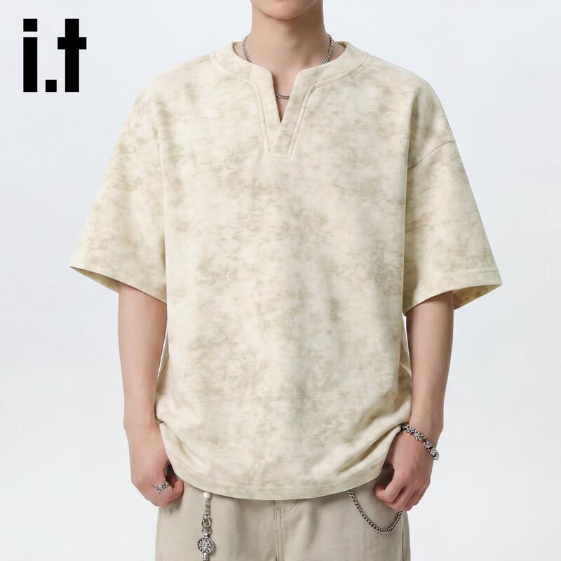Izzue It Men s Tie-Dye Layered Short-Sleeve T-Shirt M хаки