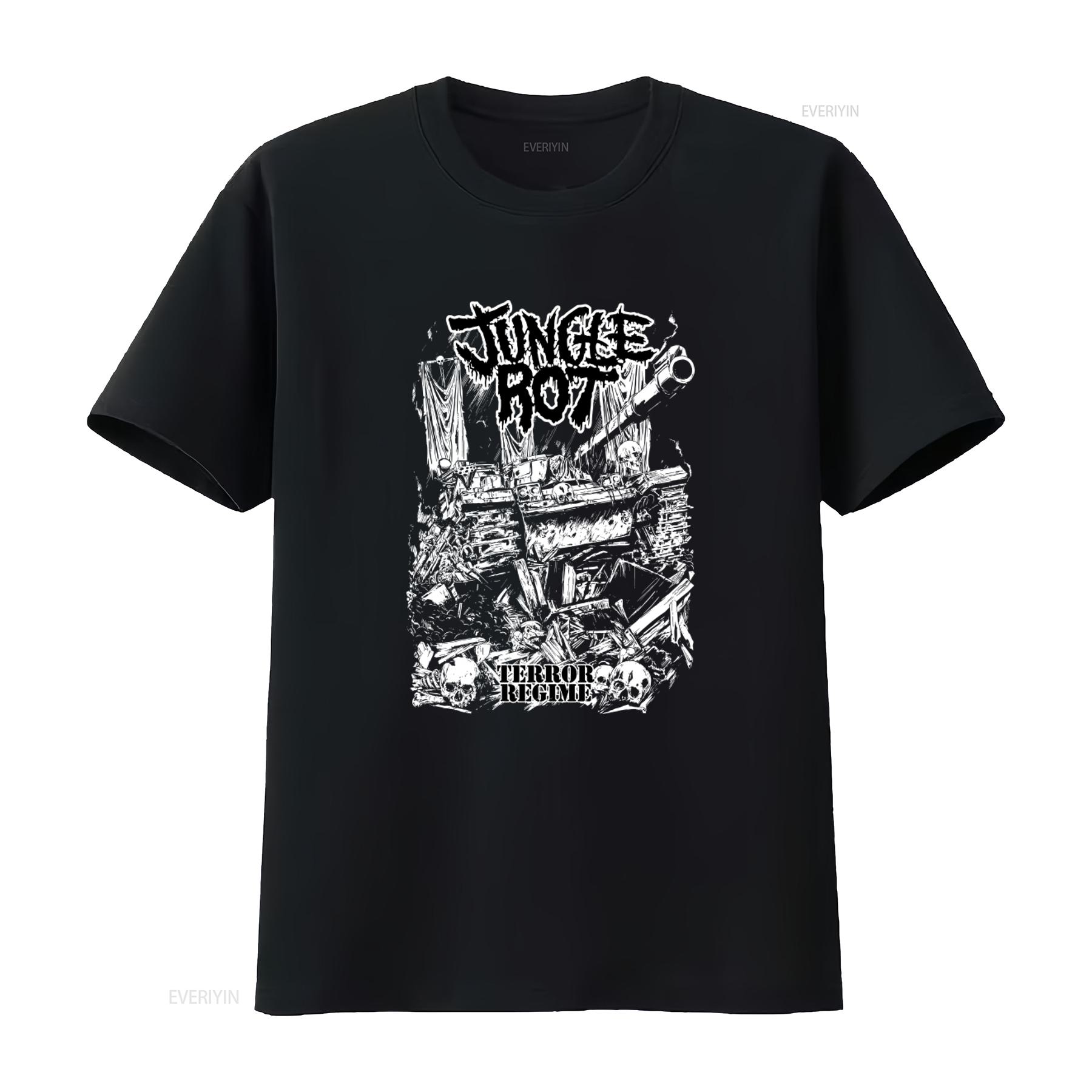 

JUNGLE ROT Terror Regime American Death Metal Band T Shirt Sizes S 6XL vintage Washed Stretched Casual Versatile fashion 4XL