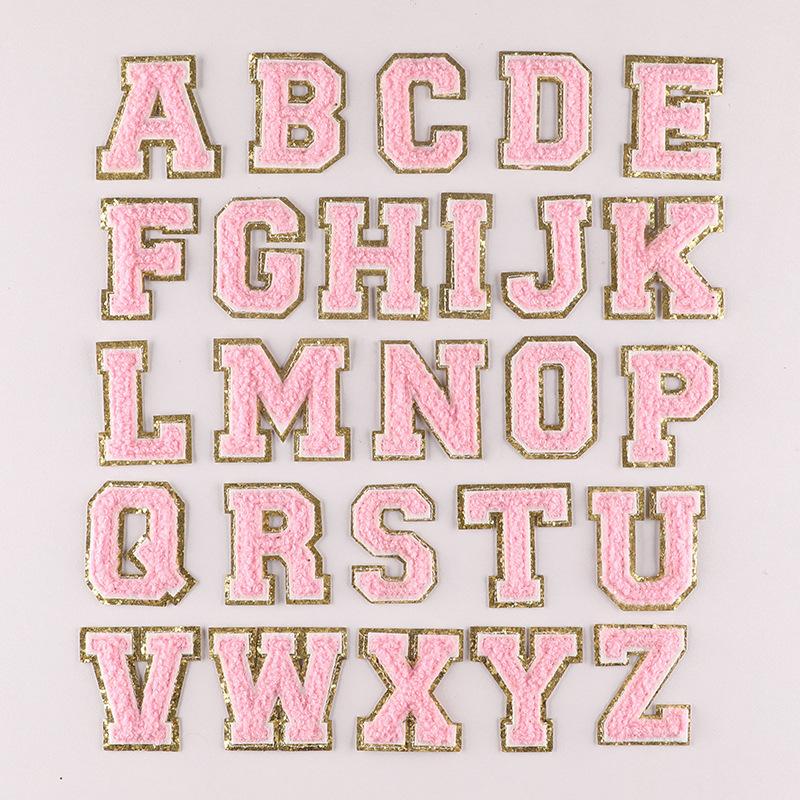 Phnom Penh Towel Embroidery 5.5 Cm English Letter Self-Adhesive Chenille Badge Sticker Clothing Accessories Embroidery Cloth Sticker