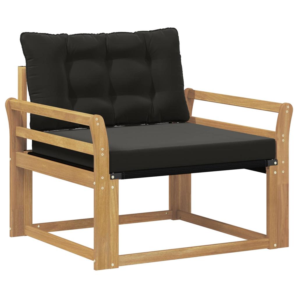 Outdoor Sofa Set Solid Acacia Wood and Textilene White