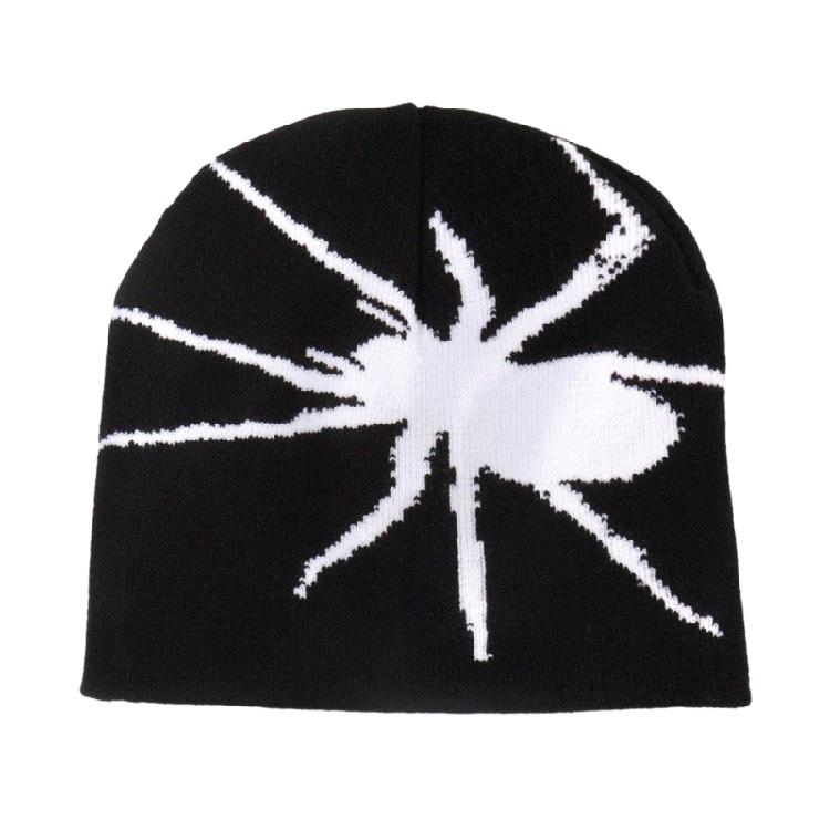 Halloween Jacquard Spiders Hat Knit Windproof Hat for Adult Winter Cycling Ski