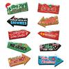 Party Christmas Themed Wooden Stake Design Paper Signage For Event Seasonal