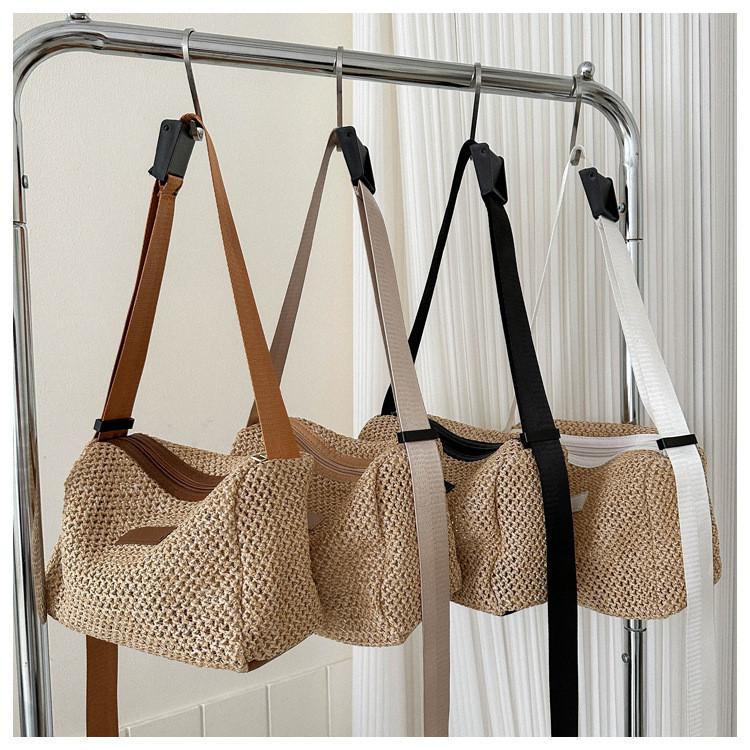 Versatile Medium Sized Woven Handbag Ideal For Daily Outfits And Stylish Vacations