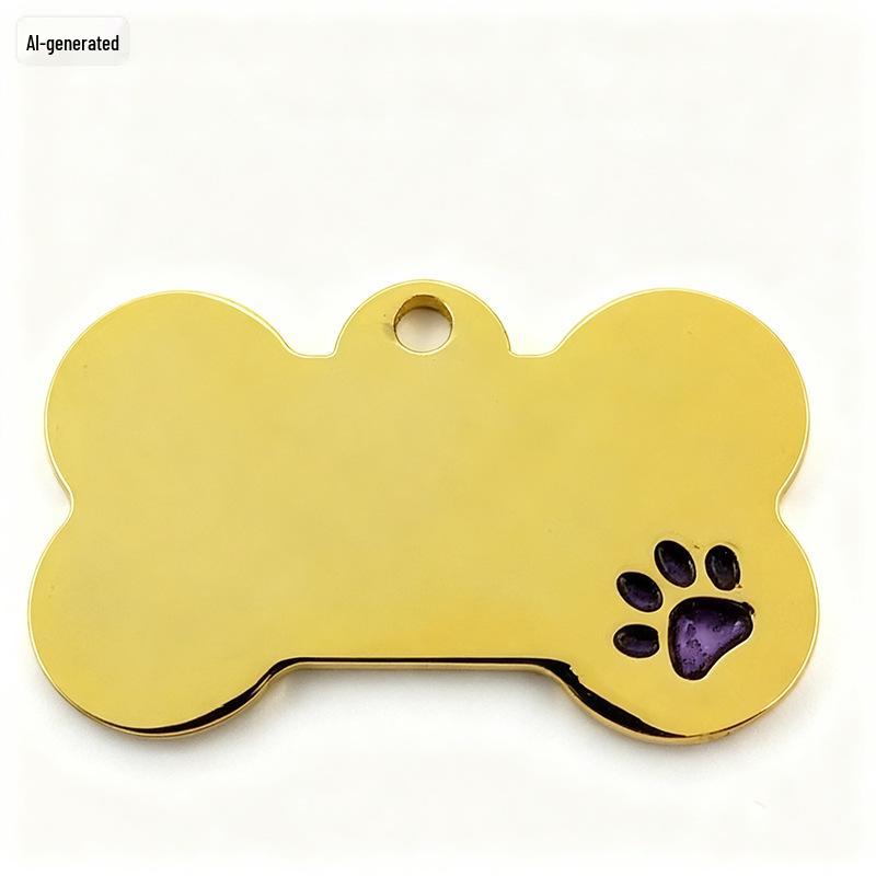 Zinc Alloy Pet ID Tag: Engravable Bone-Shaped Nameplate for Dogs & Cats