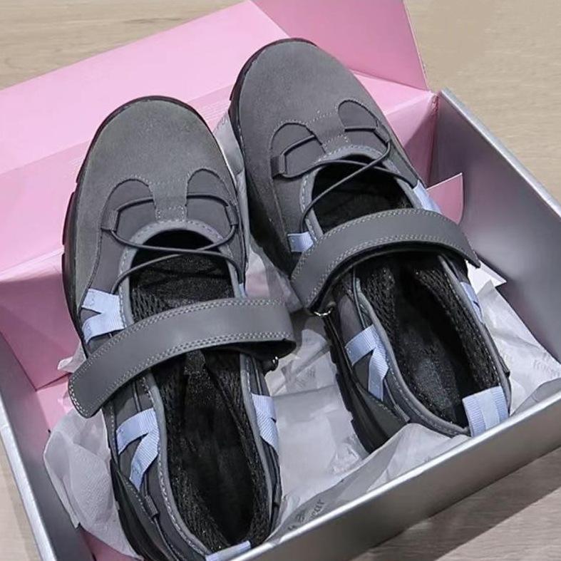 Cowhide version~ retro niche functional style Mary Jane shoes women's genuine leather inner height increase platform ballet sneakers women