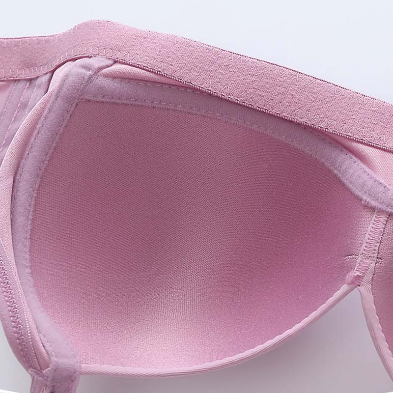 Thin Women's Bra Solid Color Simple Casual Style Comfortable Gather Anti-sagging Underwear Without Steel Ring Large Bra Lightweight Breathable