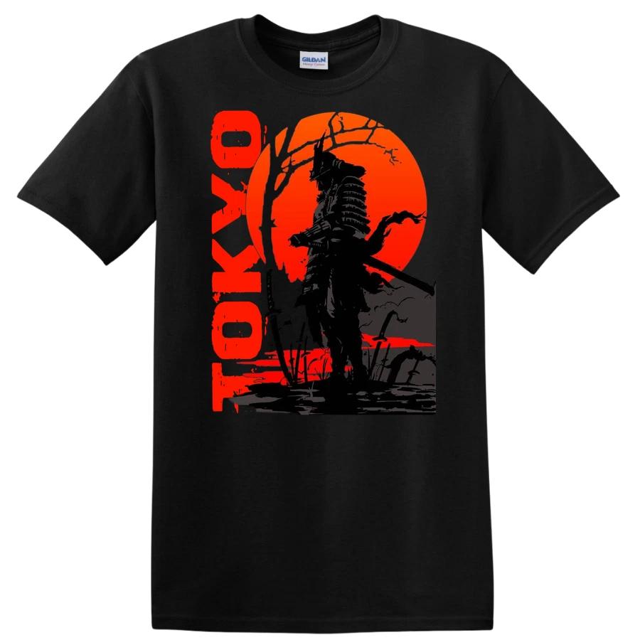 Tokyo Samurai Sunset Silhouette Graphic T Shirt Cool Vintage Anime Tee XL