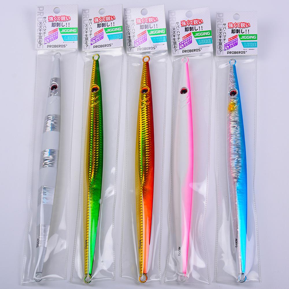 Lure Iron Plate Jig Sea Fishing Long Bar Quick Draw Iron Plate Lead Fish 60-400g Quick Sink Slow Shake Night Glow Iron Plate