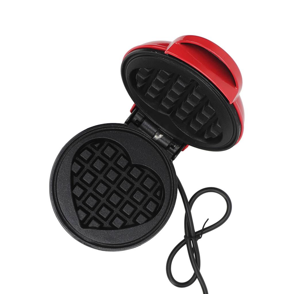 Waffle Maker Aluminium Alloy Red Round Waffle Maker Machine with Nonstick Surface for Breakfast Sandwich