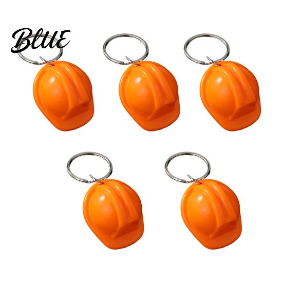Mini Helmet Keychain 5Pcs Security Keychain Simulated Construction Key Ring Holder Decorative Pendant for Backpacks Handbags Plastic Chain