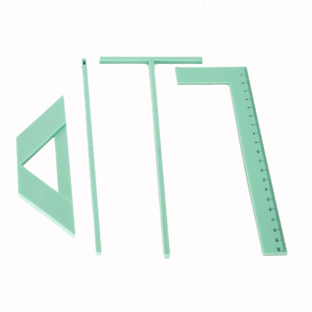 4Pcs/Set Convenient Binding Bookbinding Ruler Set T Ruler  for Scrapbooking And Album Making