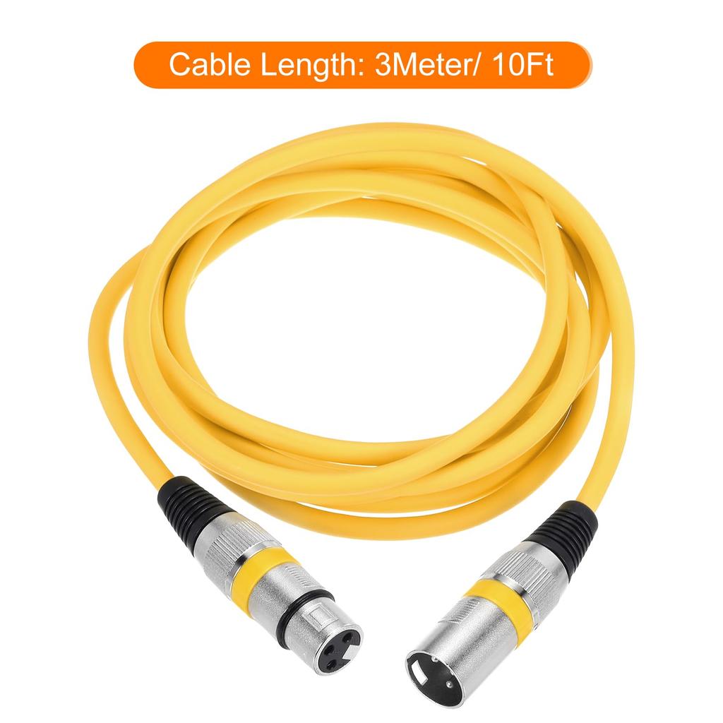 uxcell XLR Female to XLR Male Cable, 10ft XLR to XLR Microphone Cable, Audio Adapter Cord for PreampSpeaker System, Yellow