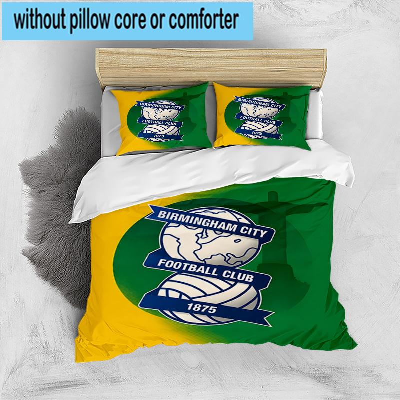 3pcs Birming-ham Football Club Printed Bedding Set Duvet Cover Closure Includes 1 Duvet Cover & 2 Pillowcases Bedding Sets Home Decor Gifts