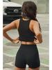 European & American Hot Girl U-Neck Ribbed Racerback Tank - Slim Fit, Sexy, Casual Sportswear.