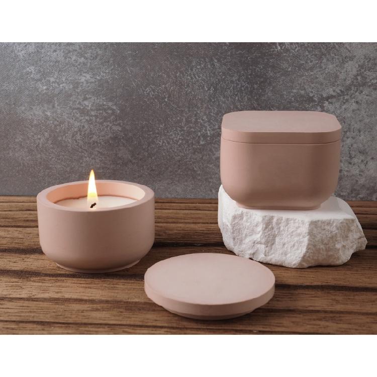 Silicone Mold for DIY Cement Cup with Crystal Effect Trendy Plaster Candle Cup