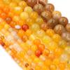 4/6/8/10/12mm Natural Orange Yellow Stripe Agate Stone Beads Round Loose Beads For Jewelry Making DIY Necklace Bracelet Supplies