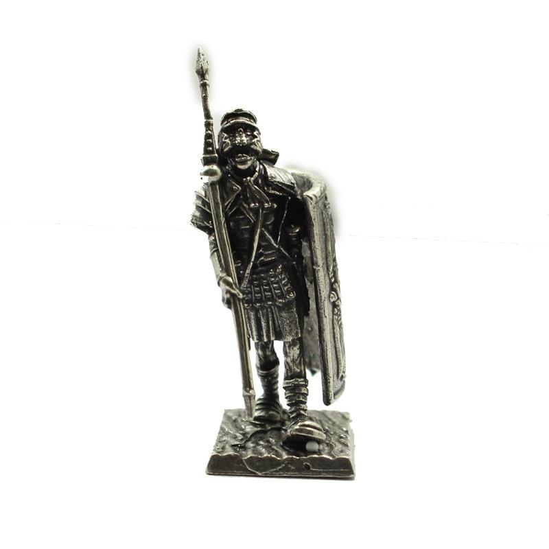 1pc Desktop Metal Copper Ornaments Figure Roman Legion Shield Soldier Model Archer Medieval Military Toys