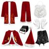 Womens Long Sleeve Christmas Dress Santa Costume With Shawl Xmas Party Outfit