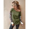 Women S Casual Leopard Patchwork Knit Pullover Sweater