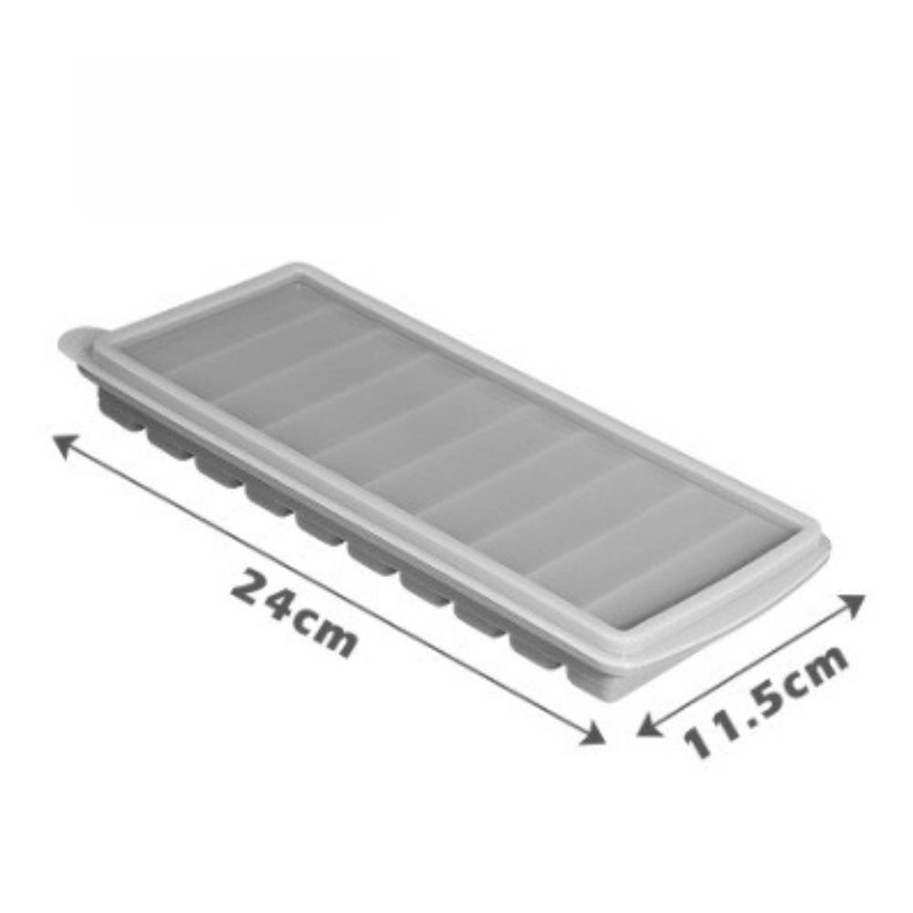 New Silicone Ice Cube Tray with Lid 10 Grids Ice Cube Mould Easy Release Narrow Stick Shape Ice Making Molds for Cocktail