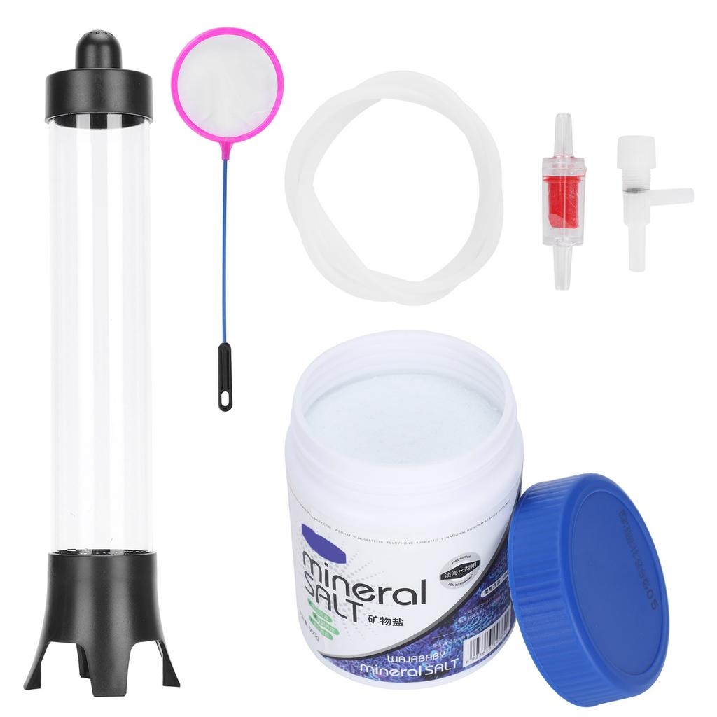 Fish Tank Shrimp Breeding Hatcher Incubator Aquarium Breeder with Mineral Salts Spoon Net