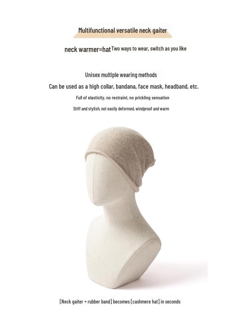 Men's Warm Cashmere Pullover Snood: Soft Knitted Dickey Scarf for Autumn and Winter Neck Protection