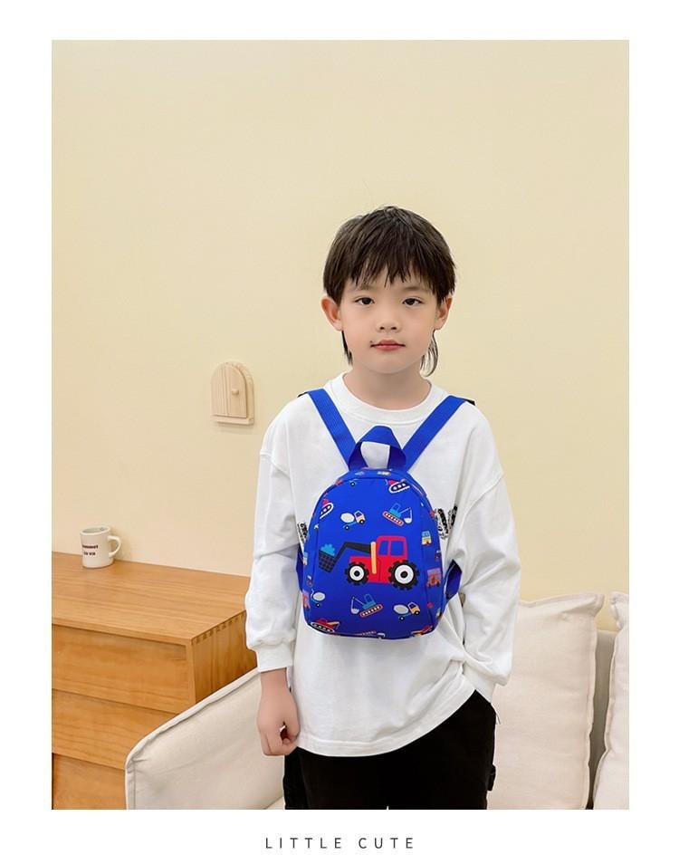 Cartoon Car Dinosaur Printed Backpack Oxford Fabric Texture For Use Nursery
