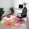 1pc Floral Pattern Chair Carpet for Office, Soft Flannel Throw Mat, Perfect for Office, Holiday Party Decoration Choice Yy260320123