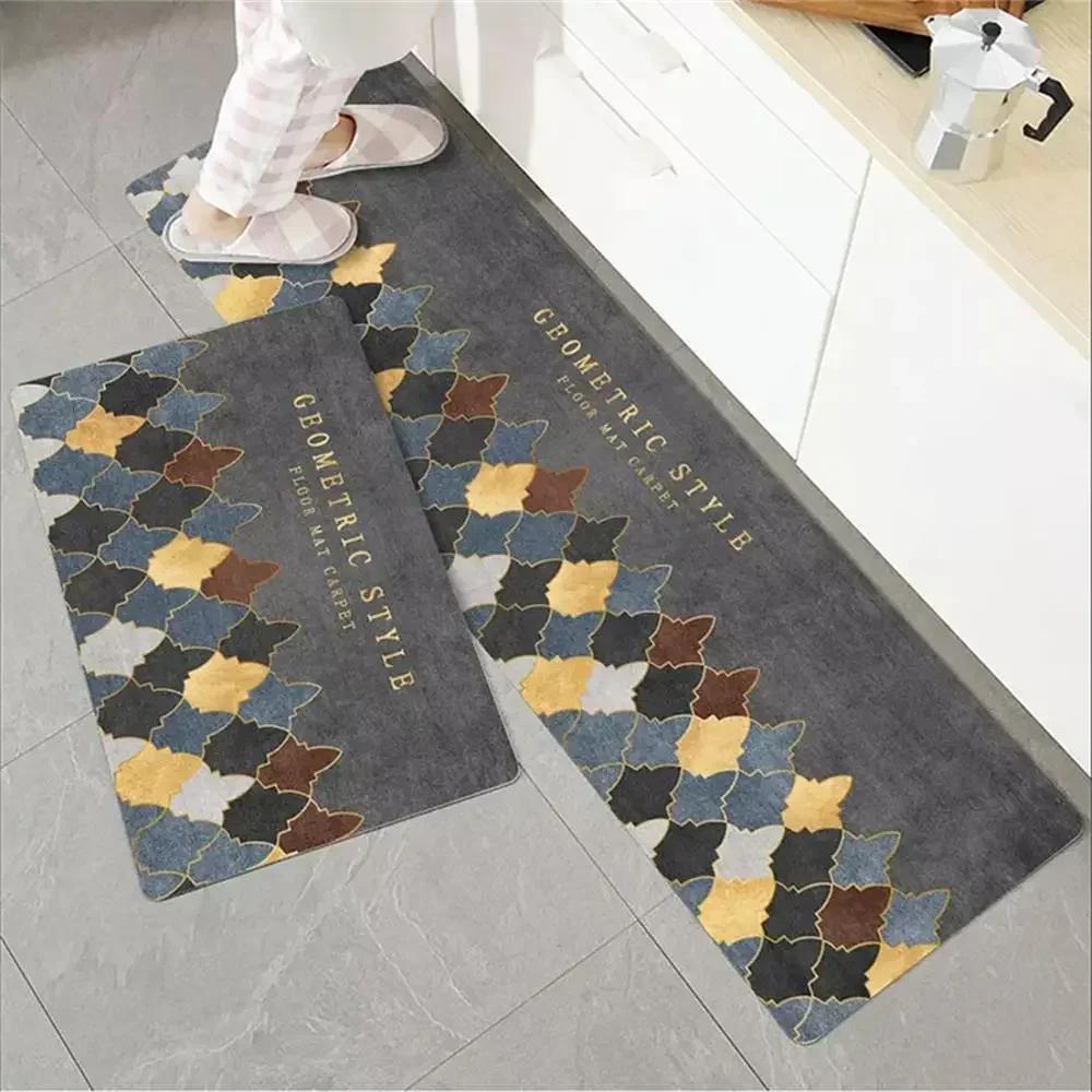 Cute Cat 'Happy Every Day' Kitchen Mat Non-Slip Machine Washable Rug Set for Home Decor Anti-Fatigue Floor Mats