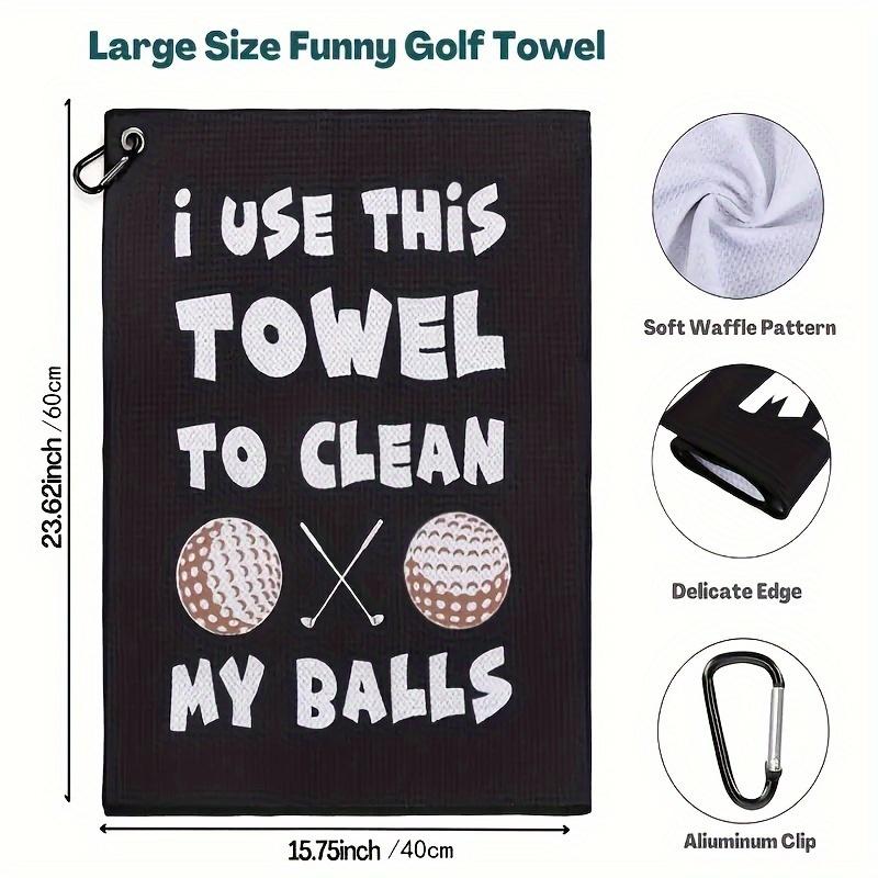 1 Τμχ Φορητή Πετσέτα Μικροϊνών με Εκτύπωση και Κλιπ για Τσάντα Γκολφ, Δώρο Γκολφ για Άνδρες Σύζυγο Φίλο Μπαμπά